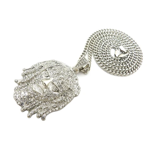 Silver Lil Pump Portrait Pendant & 24" Box, Rope, Cuban Chain Necklace - Bild 17 von 29