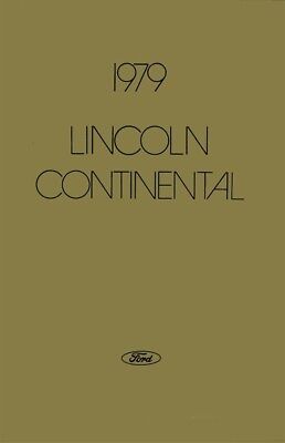 1979 Lincoln Continental Owners Manual User Guide Reference Operator