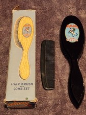 Old 1939 Lone Ranger Wooden Hair Brush & Comb Set In Box