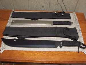 2 Knives 1 Machete Jungle Master 1 Unmarked Both Marked China
