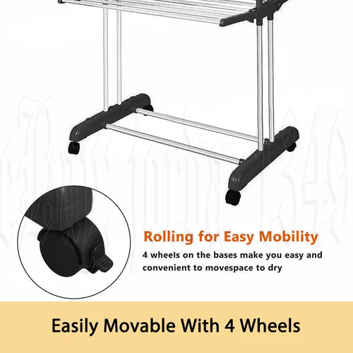 4 Tiers Foldable Garment Hanger Clothes Airer Drying Rack Laundry Support Horse - Picture 12 of 13