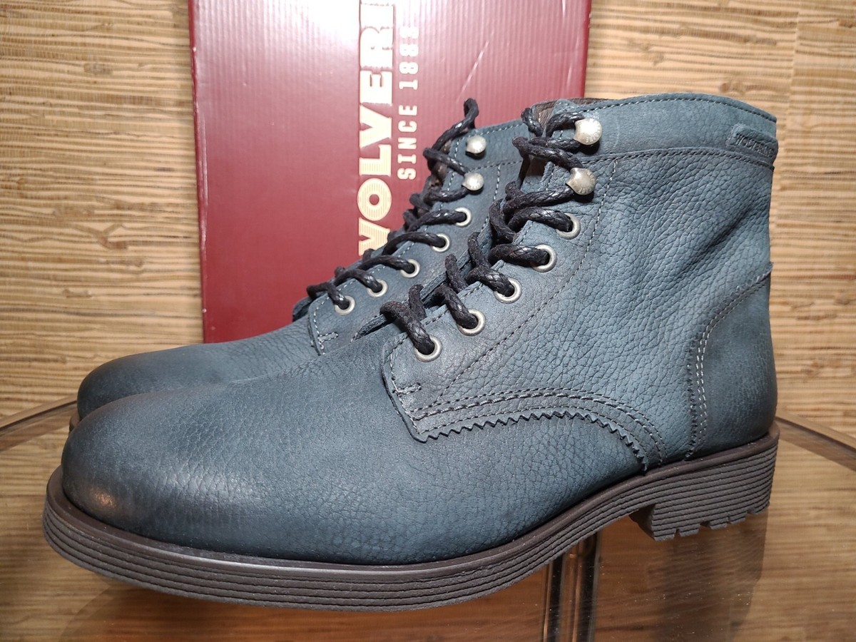 Wolverine Clarence 6” Boot Vintage Black Blue Leather Plain Toe 1883 Men's  M