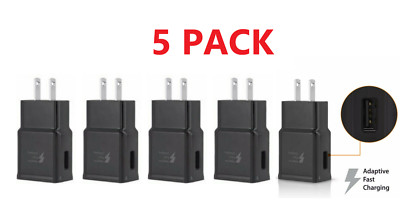 5Pcs Adaptive Fast Charging Wall Charger For Samsung Galaxy s7 S8 S9+ Note 8 9