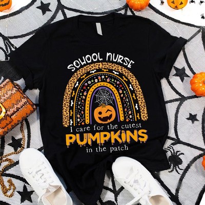 2025/School Nurse I Care For The Cutest Pumpkins In The Patch Shirt, Rainbow Hal