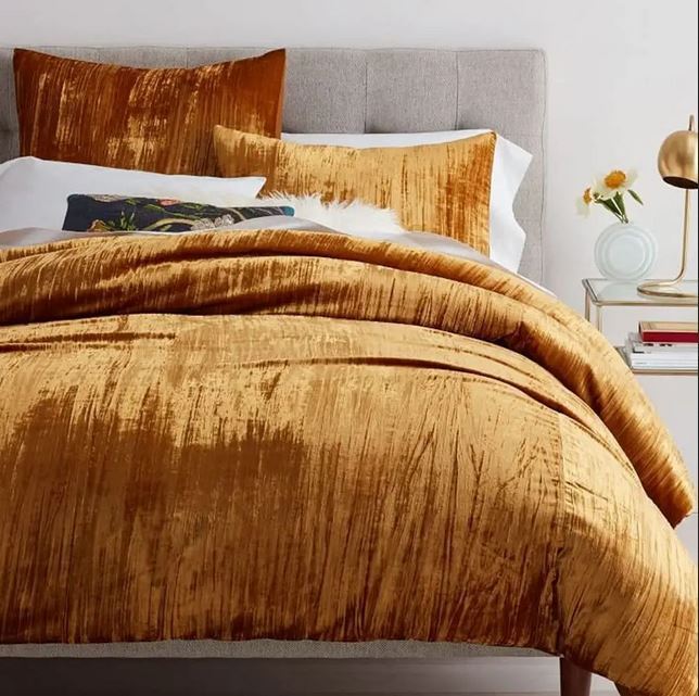 Piece Crushed Velvet Duvet Cover set Luxury Boho Bedding UO