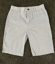BROOKS BROTHERS Boys Light Blue Flat Front Chino Shorts Size 14