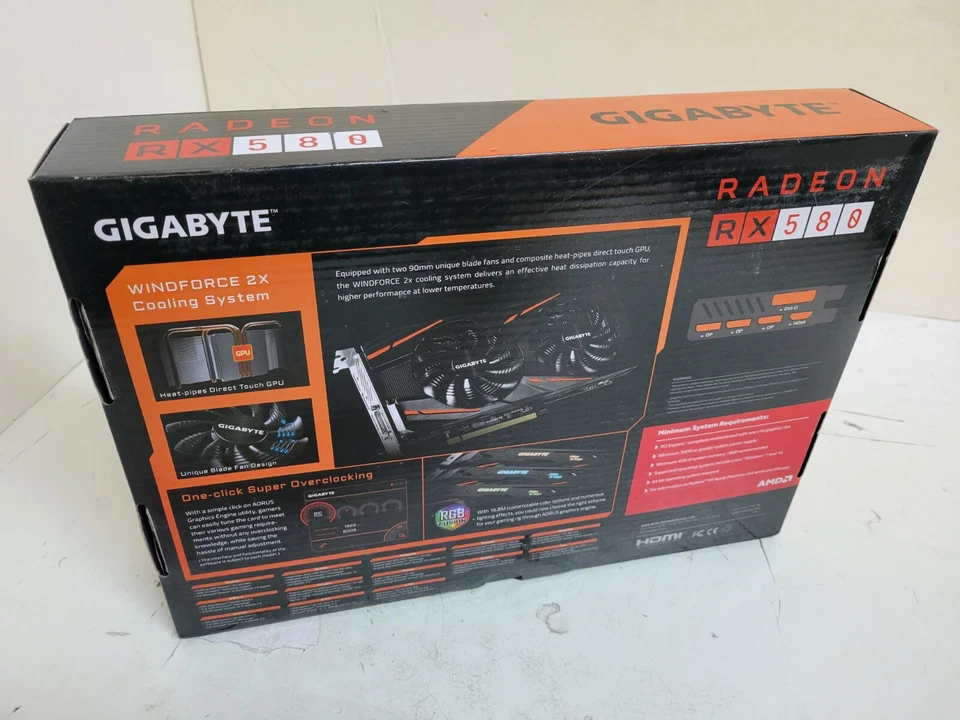 Gigabyte AMD Radeon RX 580 Gaming 4GB Graphics Video Card - PCIe - HDMI - 3x DP - Image 2 of 4