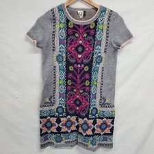 Akemi+Kin Anthropologie Kaleidoscope Sweater Dress Short Sleeve Size XS Gray