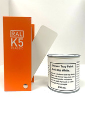 1 x 250ml Anti - Slip White Shower Tray And Bath Base Paint.