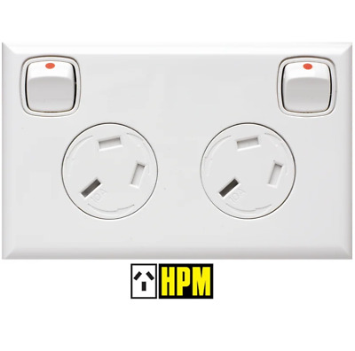 Additional Safety WHITE HPM XL-SERIES DOUBLE POWERPOINT 10A 3-Pin Standard