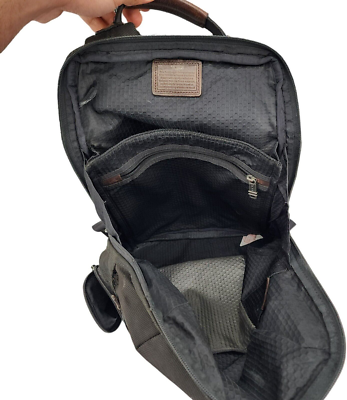 TUMI 22681HKH Alpha Bravo Knox Black Nylon Brown Leather Trim