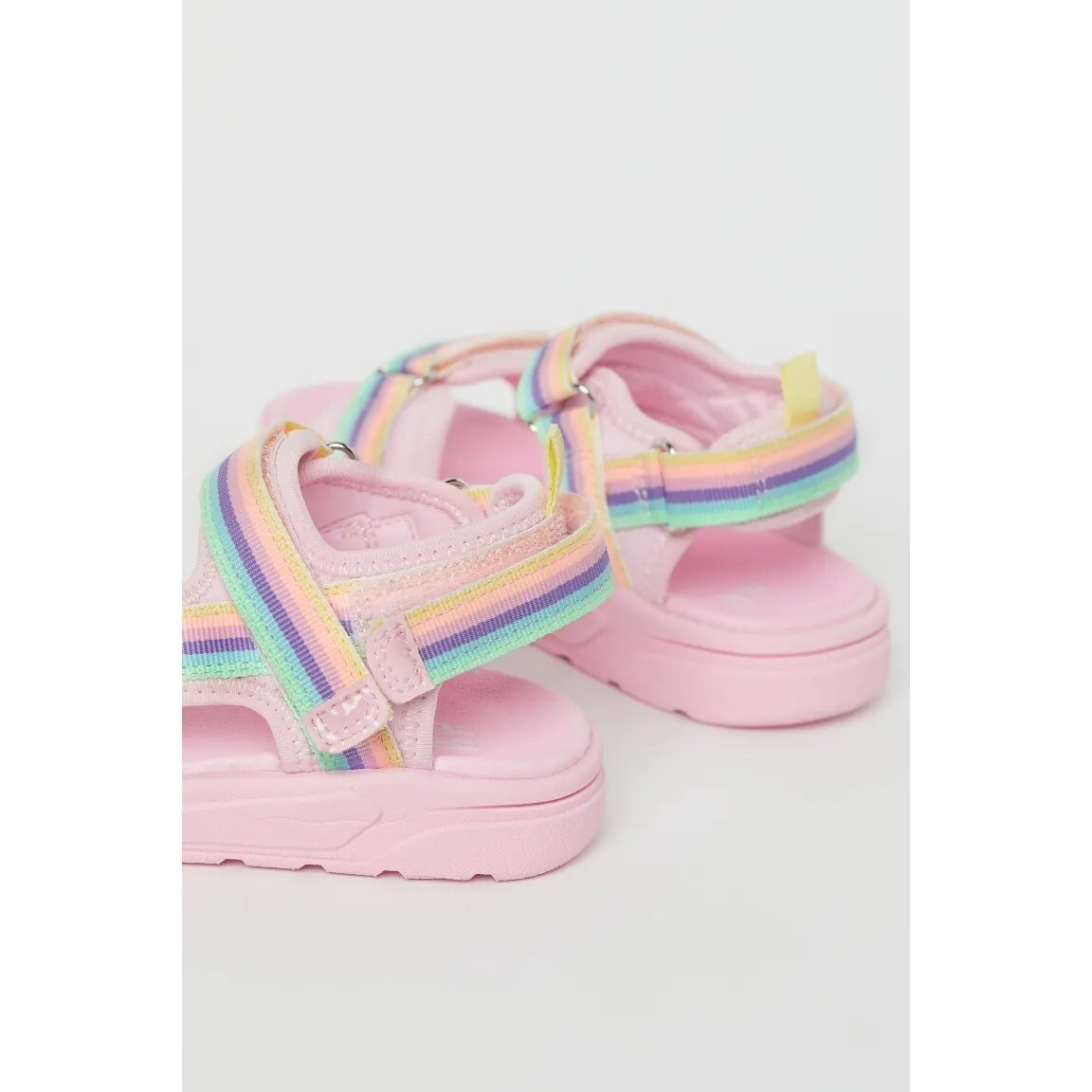 NWT H&M Girls Strappy Sandals in Light pink/rainbow-colored Size US 10.5 thumbnail 7