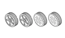Turbo Racing RC 1/76 Micro STREET WHEELS (4PCS) #760077