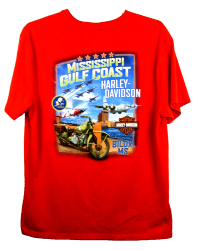 Harley Davidson Shirt Biloxi Mississippi Coast Armed Forces Military Men's 2XL - Afbeelding 1 van 6