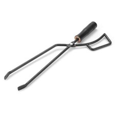 Pince de cheminée de feu de camp en plein air, manche en bois, accessoire