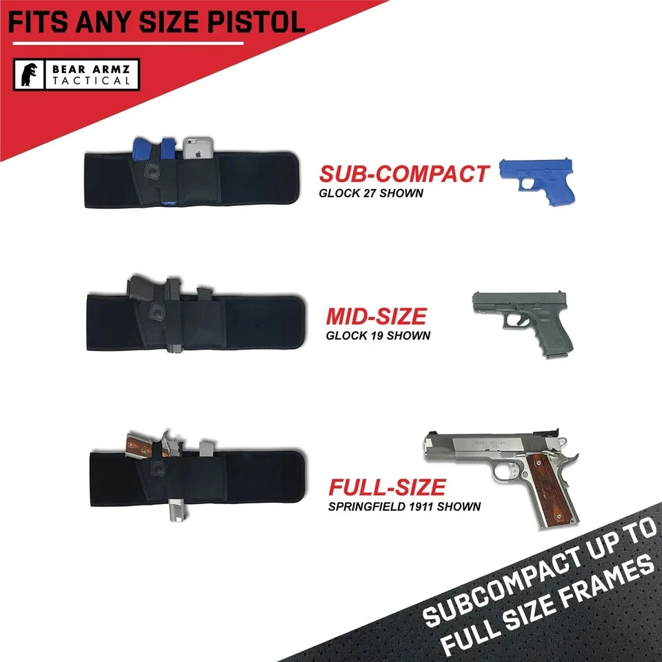 Поясная кобура для скрытого ношения подходит для Glock Sig S&W 380 9 мм 40 45 IWB/OWB - Изображение 4 из 4