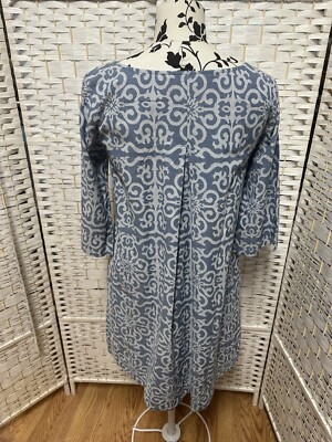 Roberta Roller Rabbit Print Dress Size S Made In India 100% Cotton With Pockets