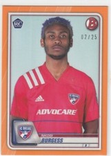 Nkosi Burgess 2020 Bowman MLS FC Dallas Orange Parallel Card 02/25
