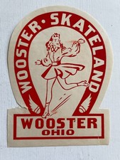 Vintage Wooster Skateland, Roller Skate, Wooster, Ohio Sticker
