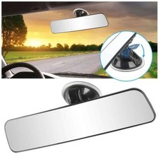 Rear View Mirror Glass Suction Cup Stick On Interior Wide Car Truck Universal