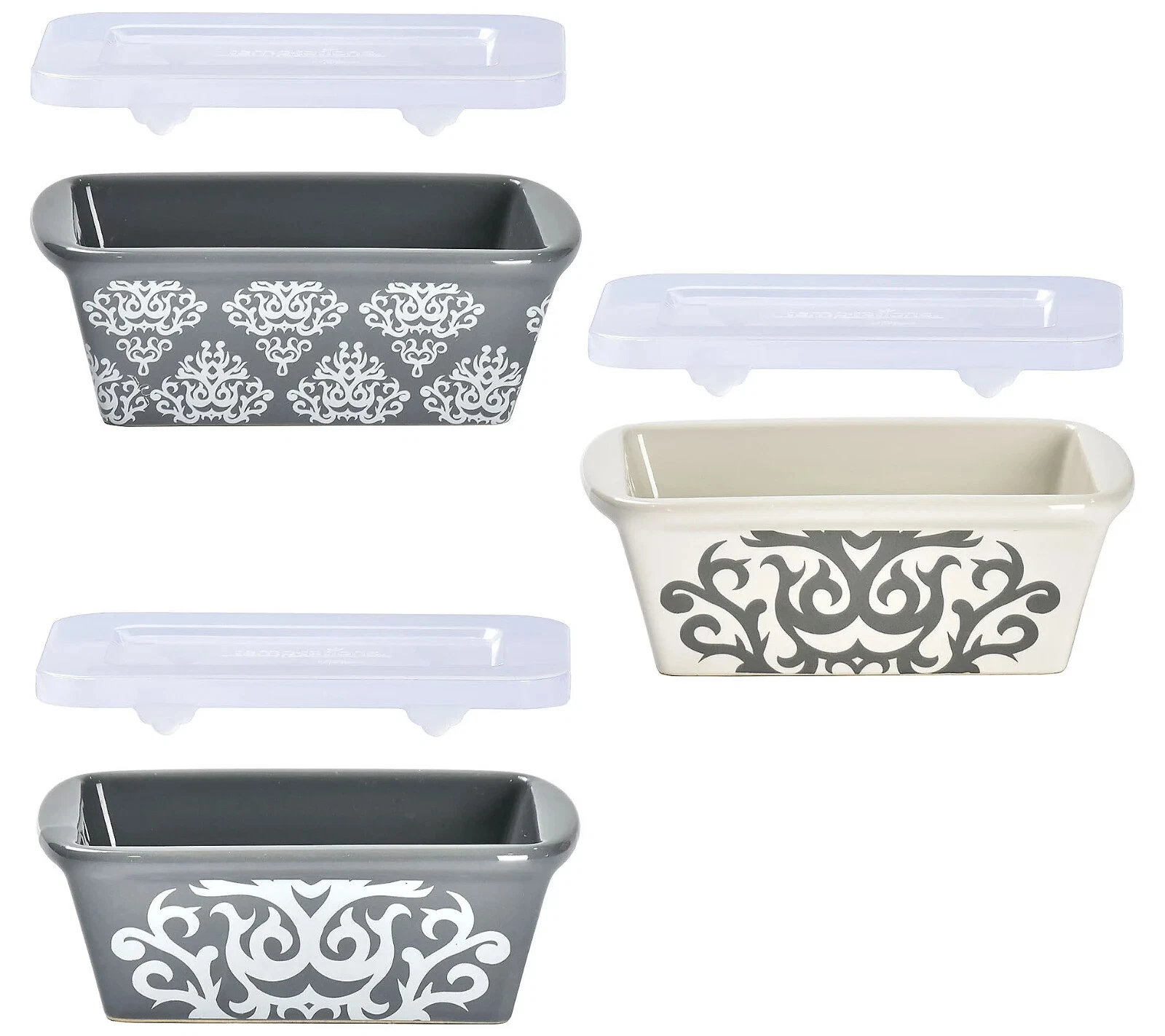 Temp-tations Set of (3) 14-oz Mini Loaf Pans with Gift Boxes Damask
Opens in a new window or tab