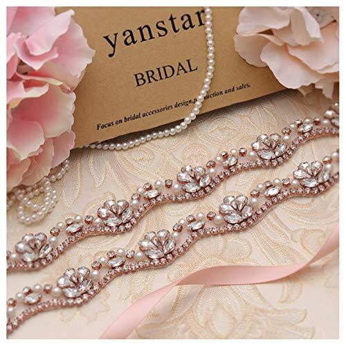 Yanstar Rose Gold Rhinestone Pearl 