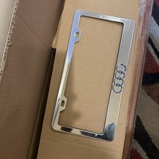 Audi Quattro Emblem Stainless Steel License Plate Frame W Caps Audi Quattro Emblem Stainless Steel License Plate Frame W Caps