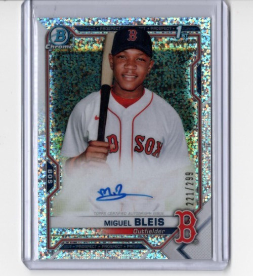 221/299 - MIGUEL BLEIS 2021 Bowman Chrome SPECKLE REFRACTOR AUTO CPA-MBL