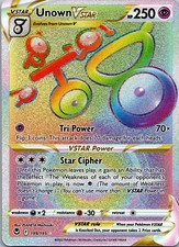 Unown VSTAR 199/195 Rainbow Rare Silver Tempest Pokemon Holo Near Mint on eBay