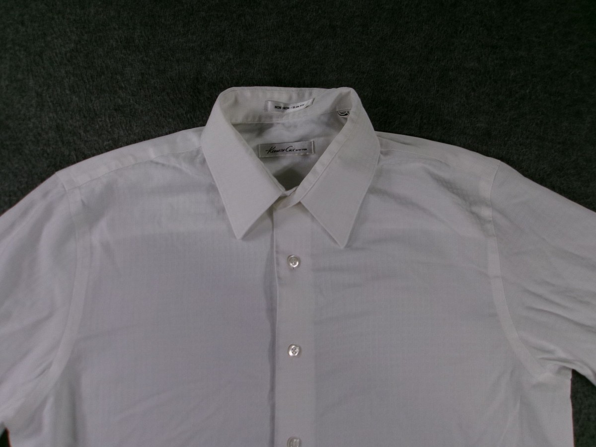kenneth cole white dress shirt Kenneth Cole Men's Dress Shirt Regular Fit Stretch Collar Non Iron Solid
