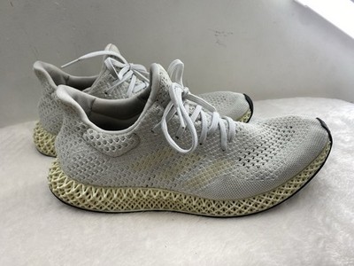 adidas White Primeknit Lace Up Men's Athletic Low Top Futurecraft 4D Sneakers