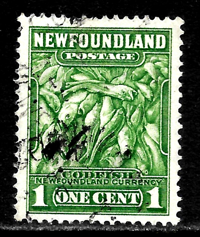 HICK GIRL-OLD  USED NEWFOUNDLAND SC#183  COD  FISH        X3850