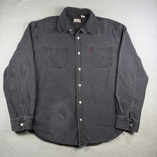 Vintage 90s Levi's Red Tab Metal Button Denim Shirt XL Black