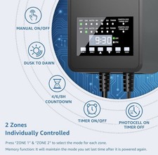 200W Low Voltage Landscape Transformer with 2 Independent Control Output...