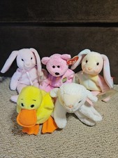 Lot Of 5 Ty Beanie Babies 1993-2000 Spring/Easter Characters