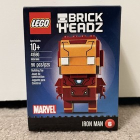 Lego Brickheadz Marvel 41590 Iron Man & 41604 Iron Man MK50 (NEW, Retired)