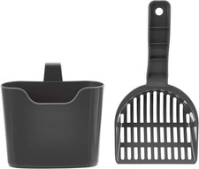 Durable Cat Litter Scoop W/ Holder Hangs on Litter Box Efficient Scooper
