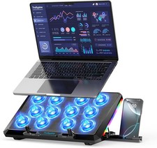 Laptop Cooling Pad with 12 Quiet Fans, Slim Portable for 12-17.3 Inch Laptop
