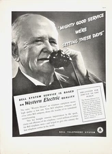 Western Electric Ma Bell Telephone Service Public Service Vtg Magazine Print Ad