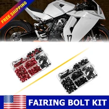 Red For Ninja Kawasaki ZX6R 7R ZX9R ZX12R ZX14 Complete Fairing Bolt Screws Kits