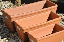 Pflanzkasten,Blumenkasten,terracotta,italienische Terracotta,frostfest,3 Größen