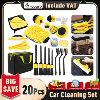 Podofo 20 Pieces Electric Drill Bit with Cleaning Brush Frosting Brush Accessory