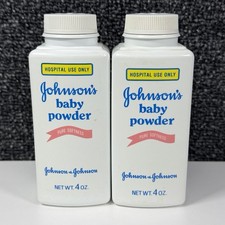 Vintage 1992 J J Johnson  s Baby Powder Hospital Use Only 4 oz Talc Lot of 2 USA