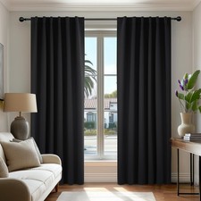 Blackout Curtains 84 Inches Long, Black Blackout Curtains for Bedroom - 2 Pan...