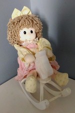 Vintage Berkeley Doll On  Rocking Horse ~ Music Plays As Doll Head Moves