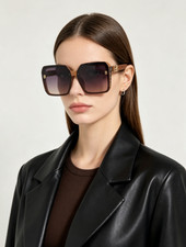 Balenciaga BB0166S Square Sunglasses Brown Gold 60-18-140