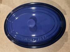 Le Creuset 5.75 Qt 14 Inch Stoneware Cobalt Blue Casserole Dish & Lid