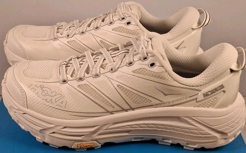 Hoka 1126851/WLRC Men's-11/Women's-12  Mafate Speed 2, White/Lunar Rock