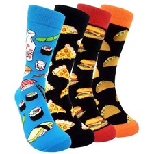 Mens Fun Patterned Dress Socks Funny Novelty Crazy Design Cotton Socks Gift f...