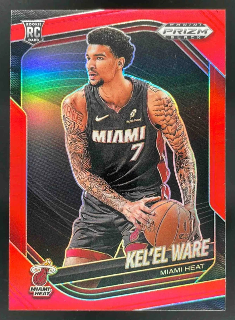 2024-25 Panini Prizm Black Red Prizms #156 Kel'el Ware RC /299